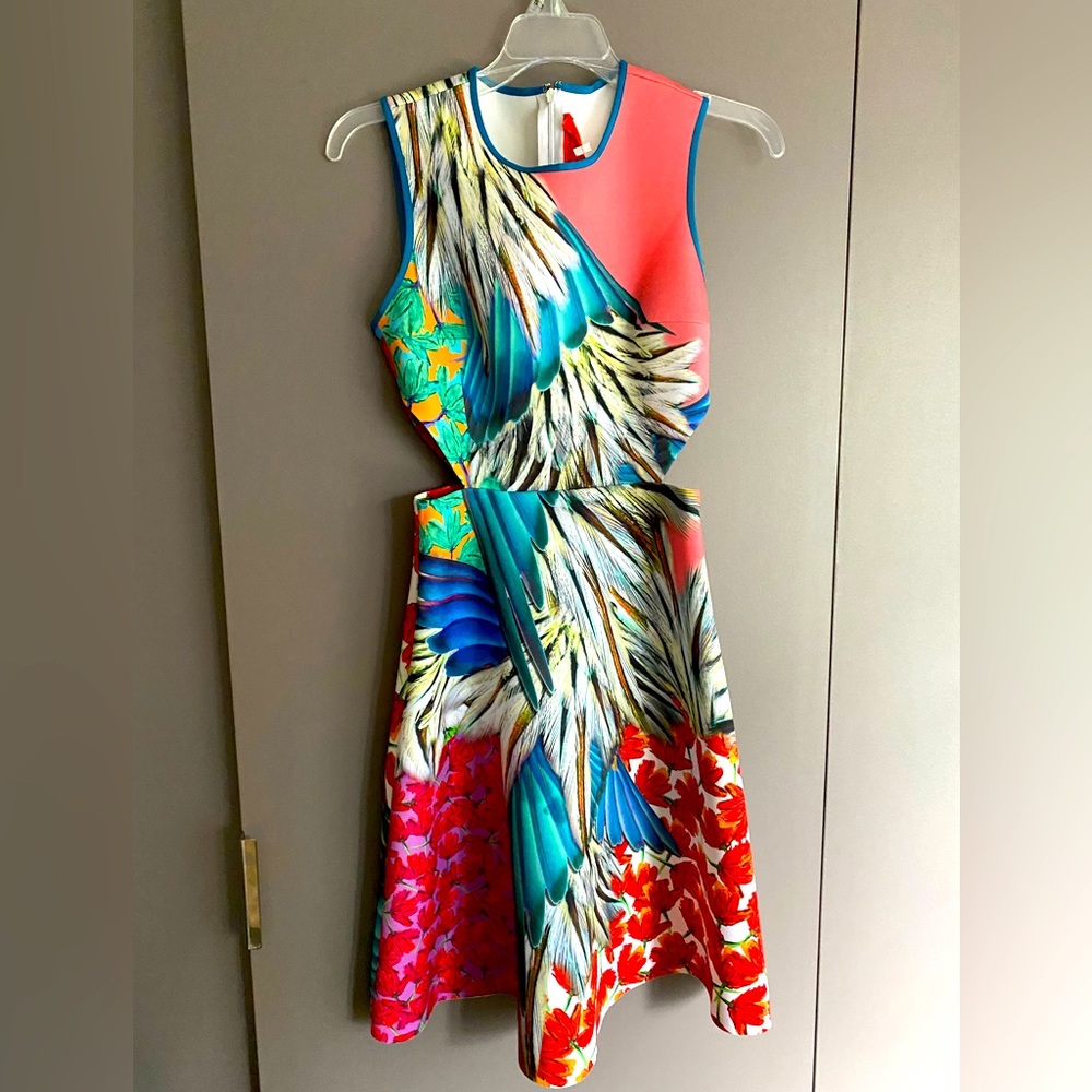 CLOVER CANYON tropical print party dress S